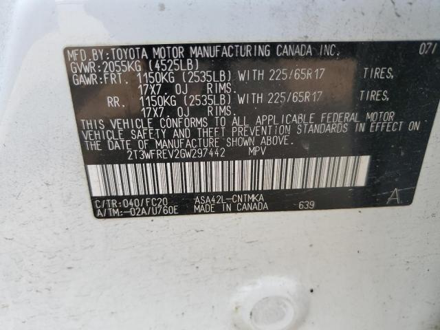 2016 TOYOTA RAV 4 2T3WFREV2GW297442