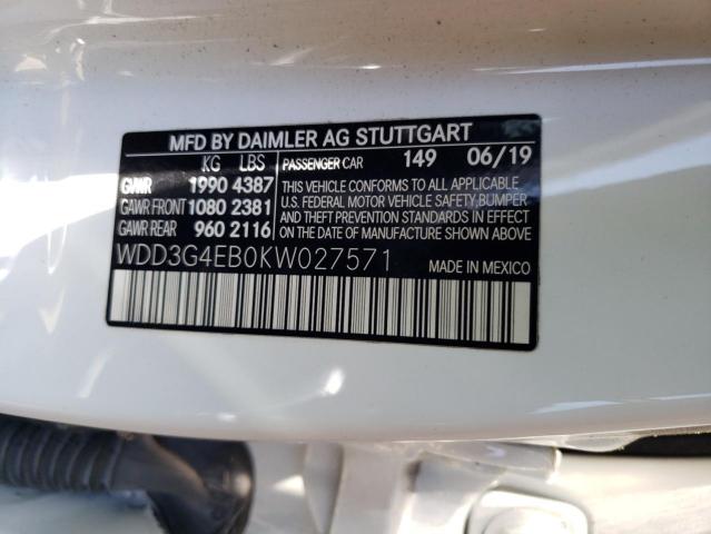 WDD3G4EB0KW027571 Mercedes-Benz A 220