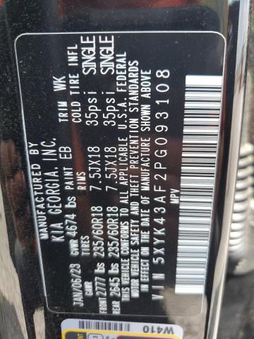 5XYK43AF2PG093108 KIA Sportage Sx