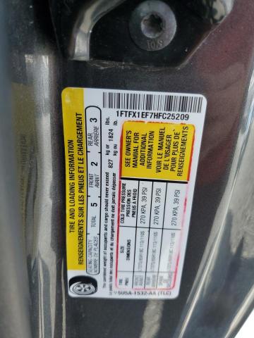 2017 Ford F150 Super Cab VIN: 1FTFX1EF7HFC25209 Lot: 61636713