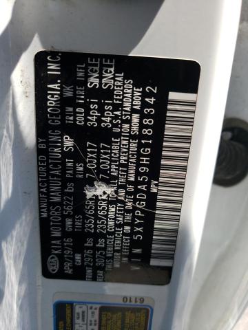 5XYPGDA59HG188342 KIA SORENTO LX