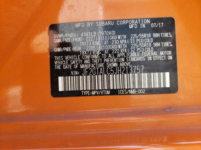 JF2GTALC5JH213757 Subaru Crosstrek Limited