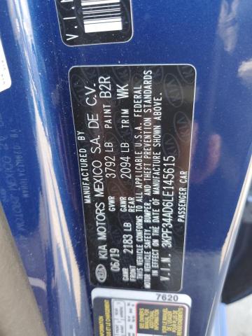 3KPF34AD6LE145615 KIA Forte Gt Line