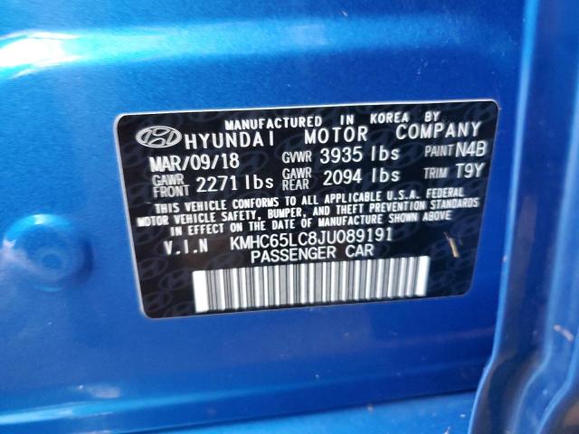 2018 HYUNDAI IONIQ BLUE - KMHC65LC8JU089191