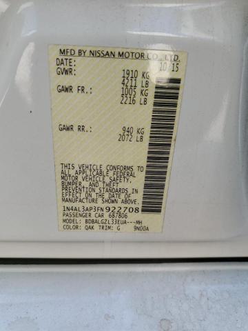 1N4AL3AP3FN922708 Nissan ALTIMA 2.5