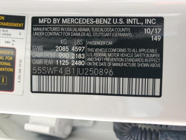 55SWF4JB1JU250896 Mercedes-Benz C 300