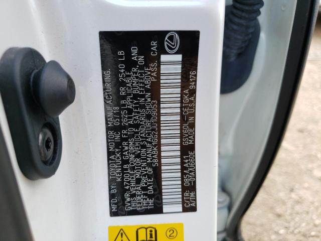 58ABK1GG2JU109053 | 2018 LEXUS ES 350
