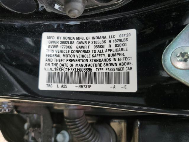 19XFC1F7XLE006895 | 2020 HONDA CIVIC EXL