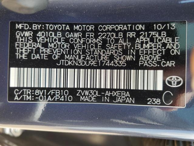 JTDKN3DU9E1744335 Toyota PRIUS