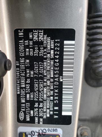 5XYKTDA65EG442221 KIA SORENTO LX