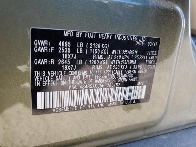 4S4BSAKC5H3380782 Subaru Outback 2.5i Limited