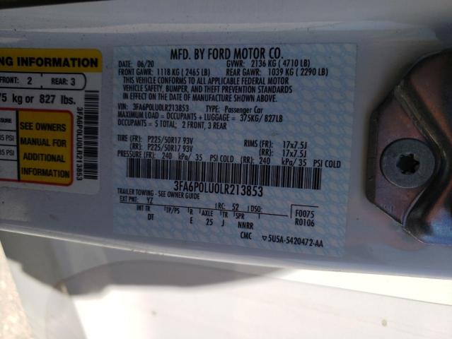 3FA6P0LU0LR213853 Ford Fusion SE 12