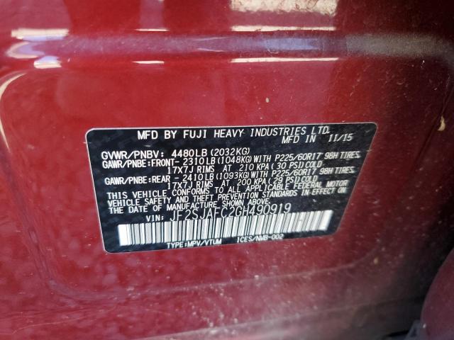 JF2SJAFC2GH490919 Subaru Forester 2.5i Premium