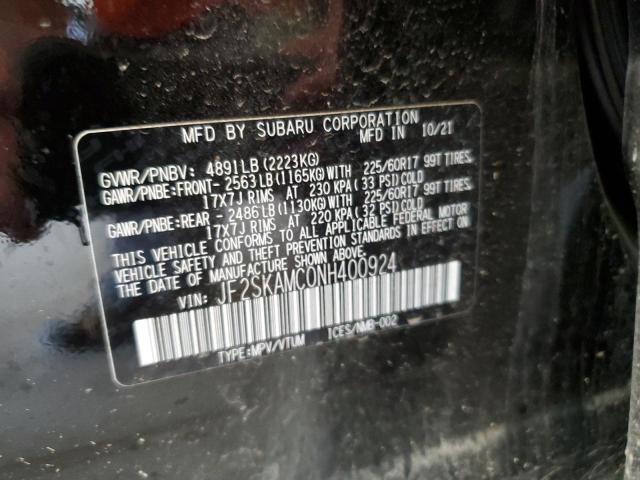 2022 SUBARU FORESTER W JF2SKAMC0NH400924
