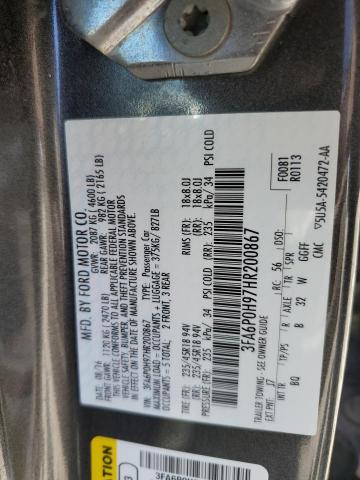 3FA6P0H97HR200867 Ford FUSION SE