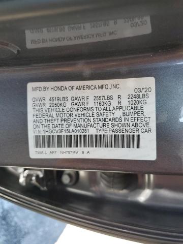 1HGCV3F15LA010281 Honda ACCORD HYBRID