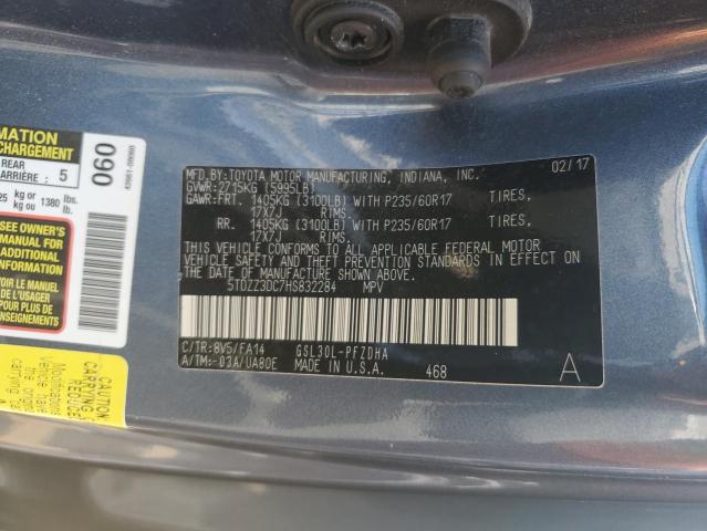 5TDZZ3DC7HS832284 Toyota SIENNA