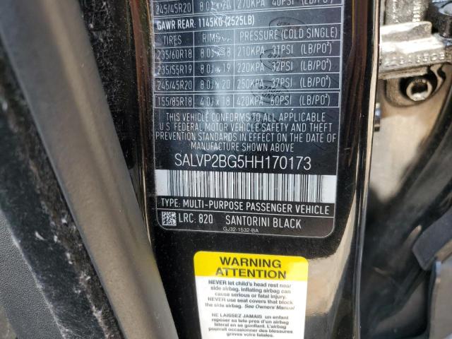 SALVP2BG5HH170173 Land Rover Range Rover Evoque Se