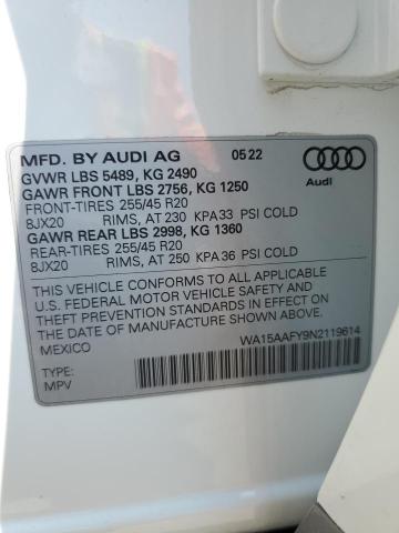 2022 AUDI Q5 SPORTBA WA15AAFY9N2119614
