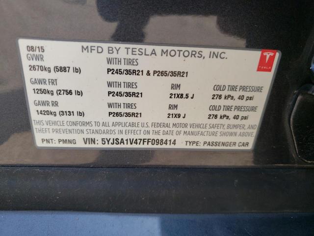 2015 TESLA MODEL S P9 5YJSA1V47FF098414