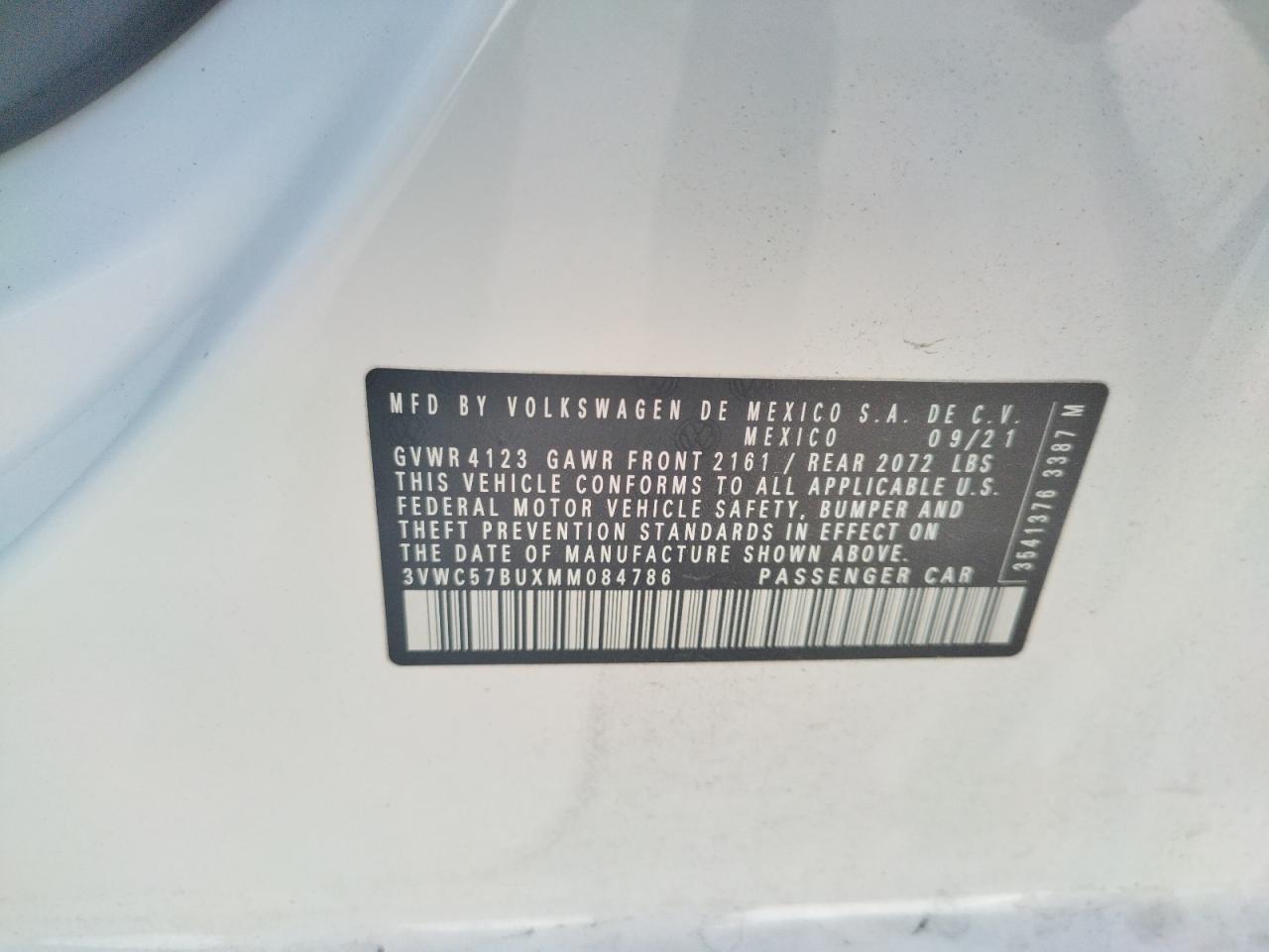 3vwc57buxmm084786 3VWC57BUXMM084786 2021 Volkswagen Jetta S