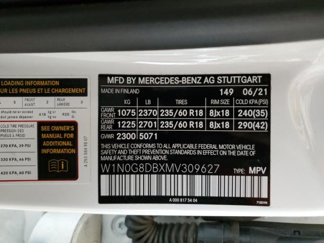 W1N0G8DBXMV309627 Mercedes-Benz GLC 300