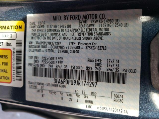 3FA6P0PU9JR174297 2018 FORD FUSION, photo no. 12