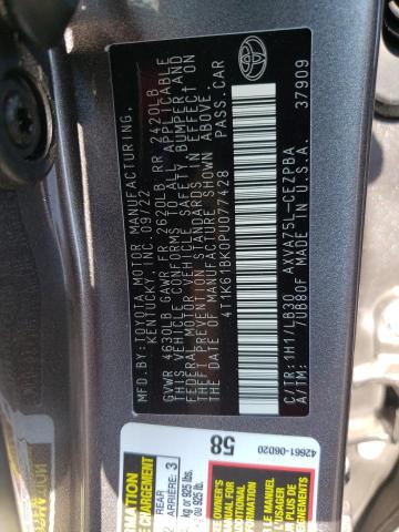 4T1K61BK0PU077428 | 2023 TOYOTA CAMRY XSE