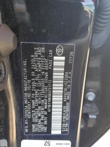 2019 Toyota Camry L VIN: 4T1B11HK0KU701713 Lot: 45230714