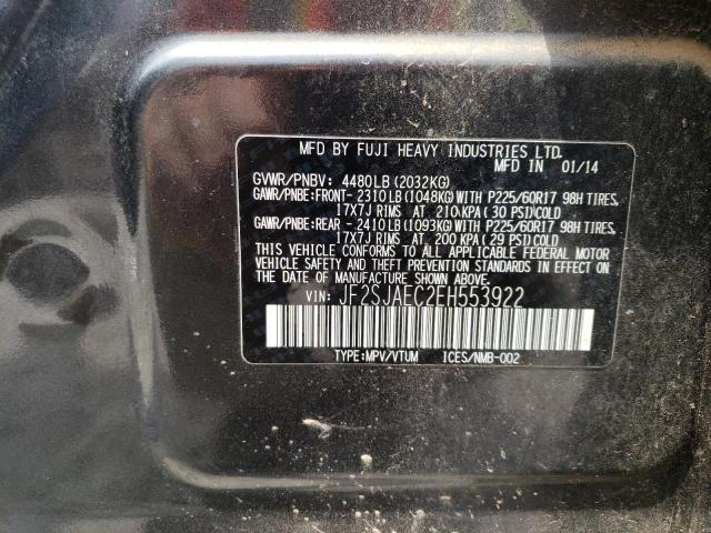 JF2SJAEC2EH553922 Subaru Forester 2.5i Premium