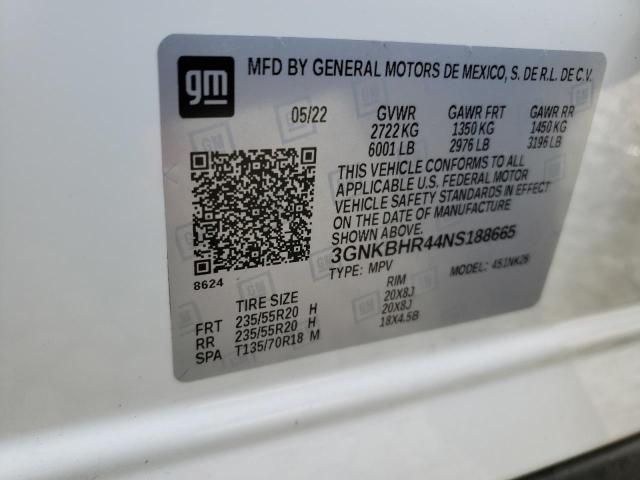 3GNKBHR44NS188665 | 2022 CHEVROLET BLAZER 2LT