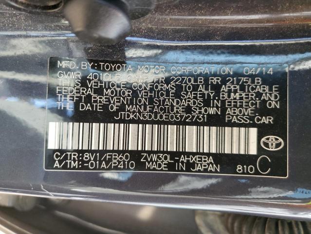 JTDKN3DU0E0372731 Toyota PRIUS