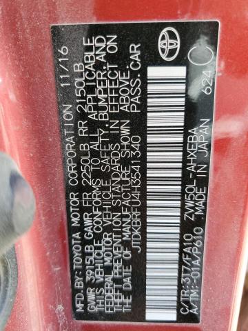 JTDKBRFU4H3541340 Toyota PRIUS