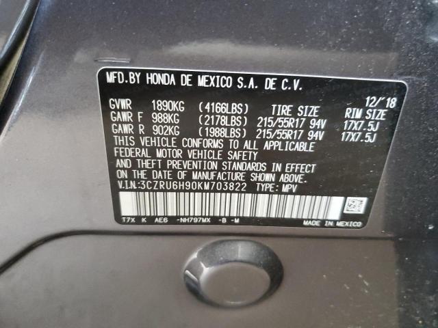 3CZRU6H90KM703822 Honda Hr-v Touring