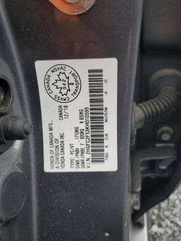 2019 HONDA CIVIC LX - 2HGFC2F53KH010599