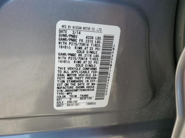 JN8AS5MT7EW606596 Nissan Rogue Select S