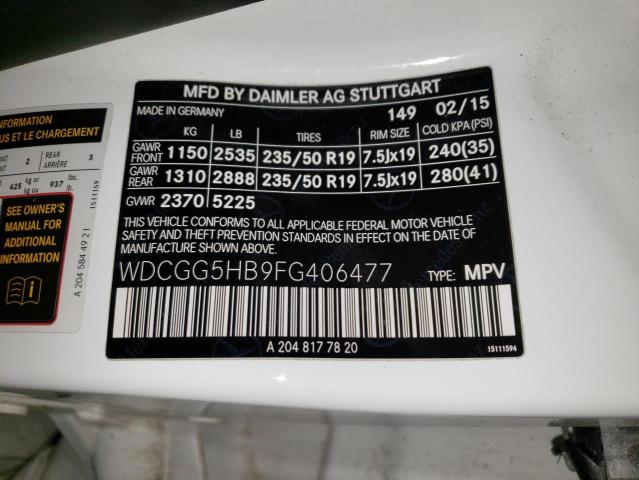 WDCGG5HB9FG406477 Mercedes-Benz GLK 350