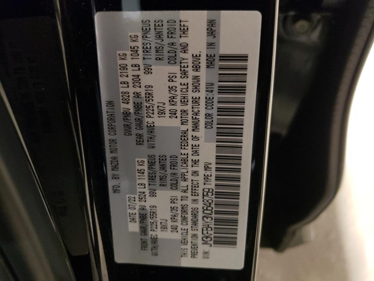 JM3KFBAY3N0648759 2022 Mazda Cx-5