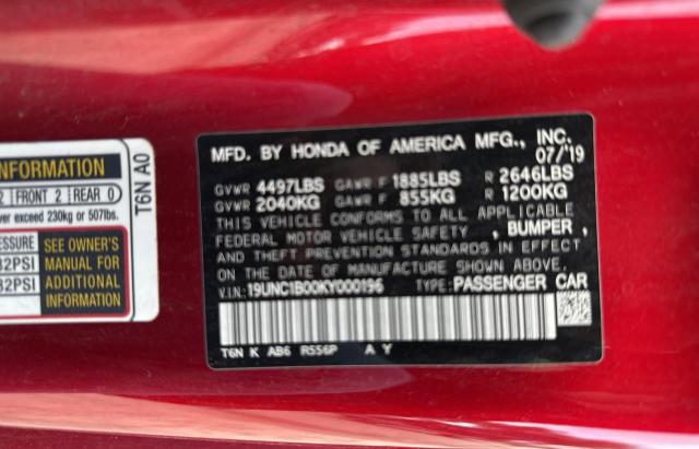 2019 ACURA NSX - 19UNC1B00KY000196