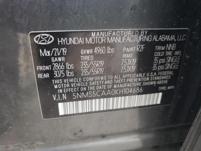 2019 HYUNDAI SANTA FE L - 5NMS5CAA0KH104686