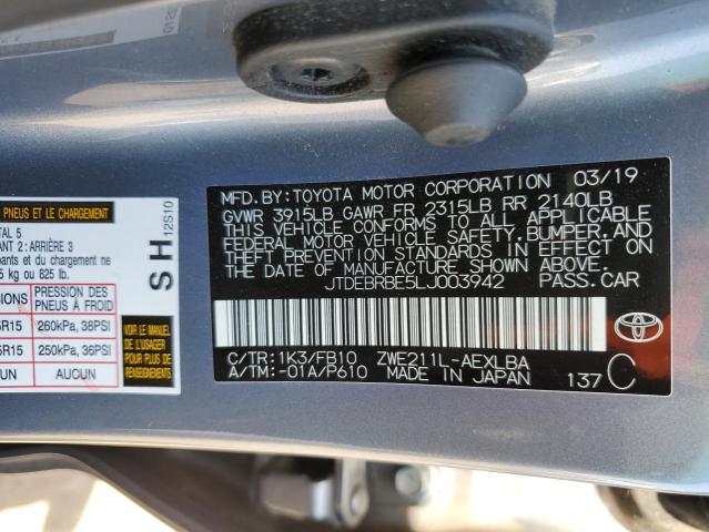 JTDEBRBE5LJ003942 Toyota COROLLA LE