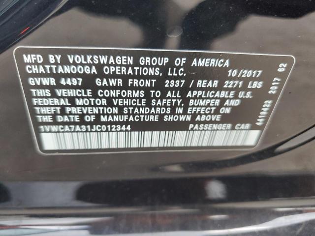 2018 VOLKSWAGEN PASSAT SEL - 1VWCA7A31JC012344