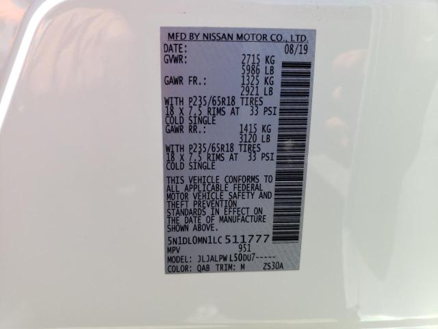 5N1DL0MN1LC511777 Infiniti QX60 LUXE