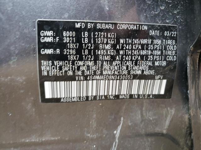 4S4WMAED8N3430053 Subaru Ascent Premium