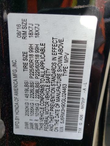5J6RM3H90GL024463 Honda Cr-v Touring