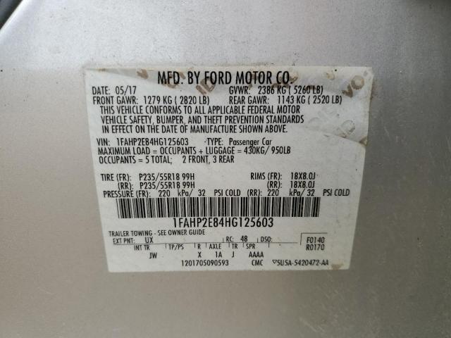 1FAHP2E84HG125603 Ford TAURUS SEL