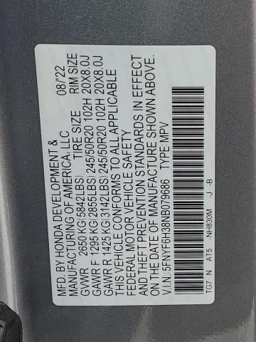 2022 HONDA PILOT SPOR - 5FNYF6H38NB079686