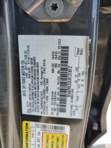 3FA6P0CD3LR131812 Ford Fusion SEL 10