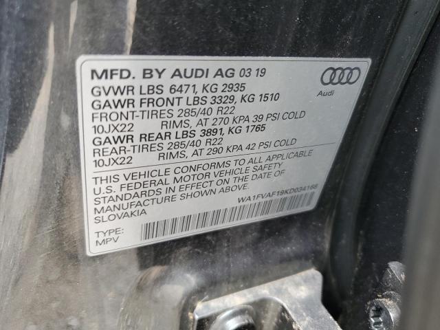 2019 AUDI Q8 PRESTIG WA1FVAF19KD034168
