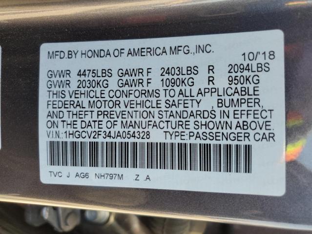 1HGCV2F34JA054328 Honda Accord Sport